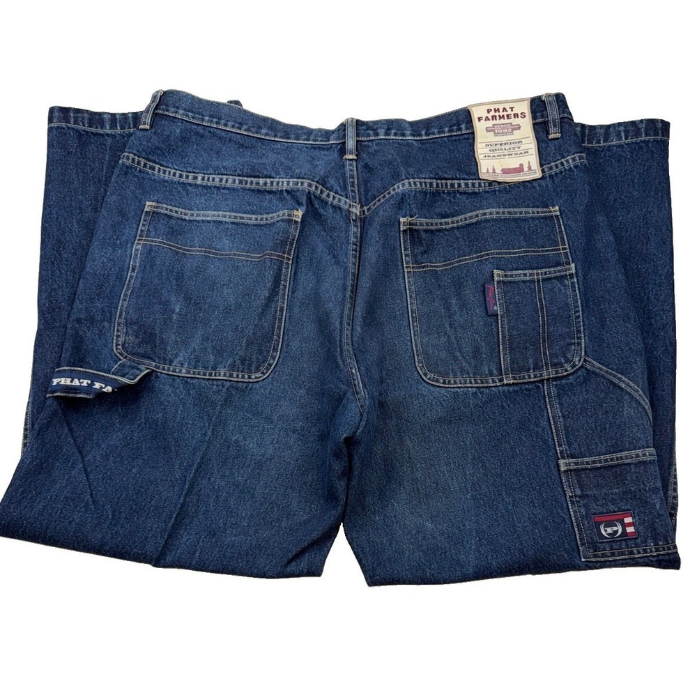 Vintage Y2K Phat Farm Farmers Carpenter Jeans 44x34 Hip Hop Baggy Denim